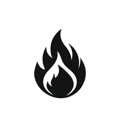 Fire Flame Silhouette – Minimal Bonfire or Energy Icon

