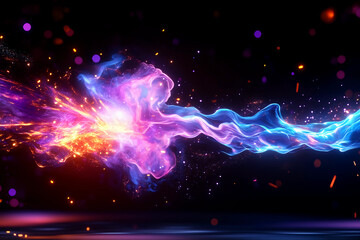 Blazing light swirls ascending in a vibrant column resembling a spirit rising powerfully from an intense kiai energy burst scene