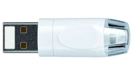 White USB drive with dark gray accents