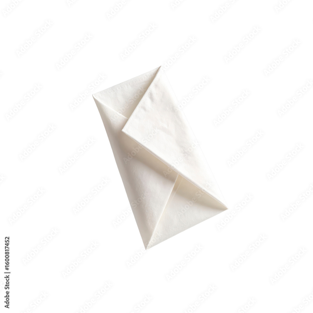Aufkleber white folded paper geometric shape on transparent black background with textured surface and diagona