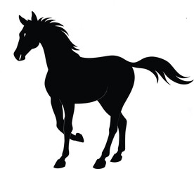 Black Horse Silhouette – Standing Pose