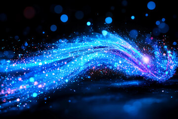 Sharp Angular Glowing Particle Trails Arcing Upward Dramatically to Represent Dynamic Soaring Shuttlecock Flight Paths