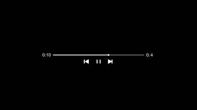 Animation music audio player overlay. Music player overlay animation with multimedia buttons for control, simple music player overlay animation
