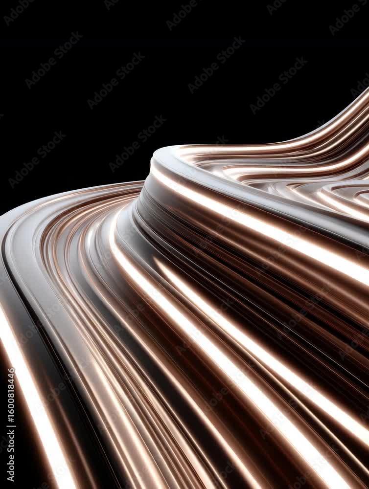 Poster mesmerizing abstract design sleek, glossy lines evoke movement and elegance with smooth flowing dept