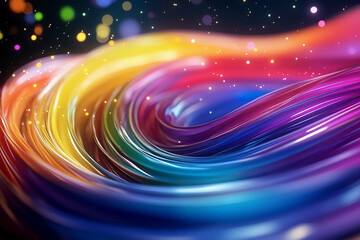 Hyper-saturated streaks of vivid color dynamically weaving through each other in a chaotic motion like offensive sports plays