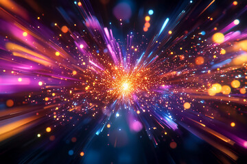 Radiant Rally of Shimmering Particles Rapidly Exchanging Sides Creating a Dynamic High-Energy Abstract Visual Cluster Scene