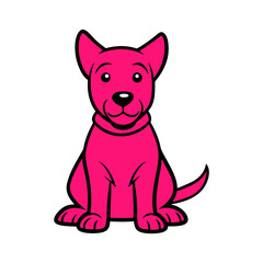 outline vector illustration of a dog sitting