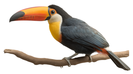 Colorful Toucan Bird Perched on a Branch Wildlife