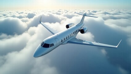 Fototapeta premium Large private jet in the sky