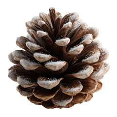 Close-up of a pine cone, frosted with white