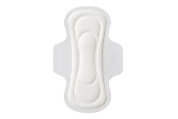 White sanitary pad with wings for menstrual hygiene isolated on transparent background
