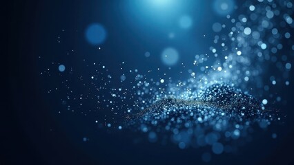Abstract Blue Glitter Background: Sparkling Bokeh Texture, Luxurious and Elegant Design.