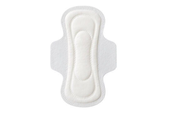 White sanitary pad with wings for menstrual hygiene isolated on transparent background