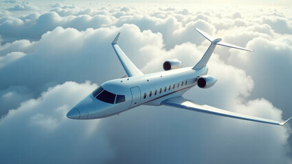 Obraz premium Large private jet in the sky