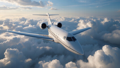 Fototapeta premium Large private jet in the sky