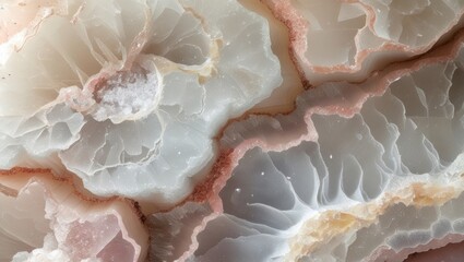 layered quartz crystal with natural concentric patterns and delicate transparency, macro