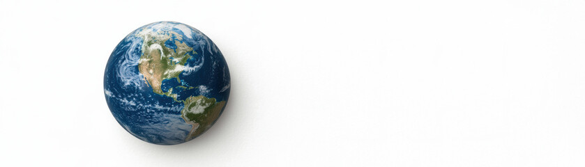 A detailed image of planet Earth viewed from space, showing North and South America with a white background.