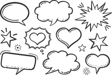 A versatile vector set of comic speech bubbles and thought clouds for dynamic communication design