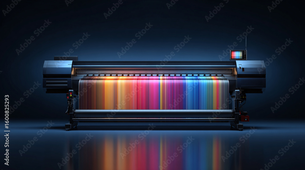 Poster a wide format printer producing a vivid spectrum of colors, showcasing its precision and high-qualit