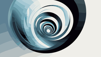 Fototapeta premium abstract vortex, swirling, featuring gradient shades of blue and black, on a light background
