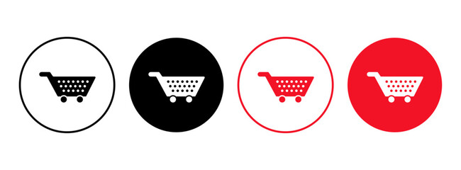 Shopping card icon set isolated on white background..