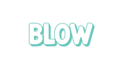 Teal 3D Blow Text Effect.