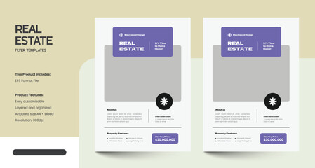 Clean, Modern and Professional Real Estate Design Flyer Template