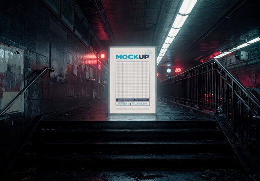 Vertical Poster Image Mockup Underground Mood