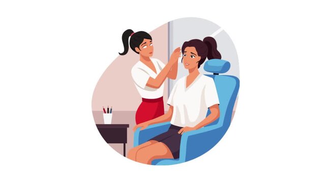 Nail Artist at Work 2D Flat Animation