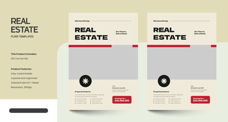Clean, Modern and Professional Real Estate Design Flyer Template