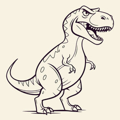 Fototapeta premium Ferocious Tyrannosaurus Rex Illustration in Black and White