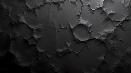 Textured Black Surface with Cracks and Crevices - Abstract Background