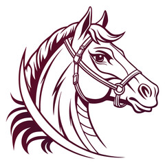 Black and White Horse Illustration