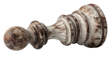 Distressed Wooden Chess Pawn Lying on Checkered Surface