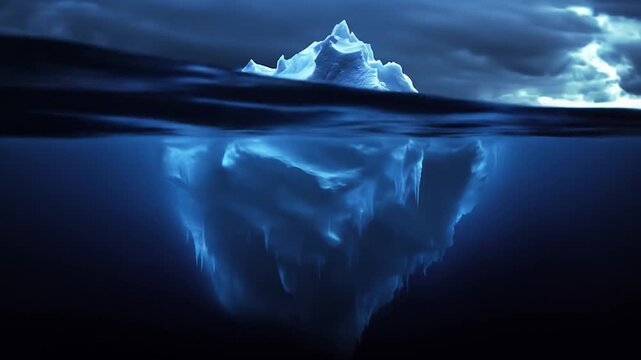 Iceberg Emerges: Underwater View Reveals Hidden Depths in Arctic Ocean