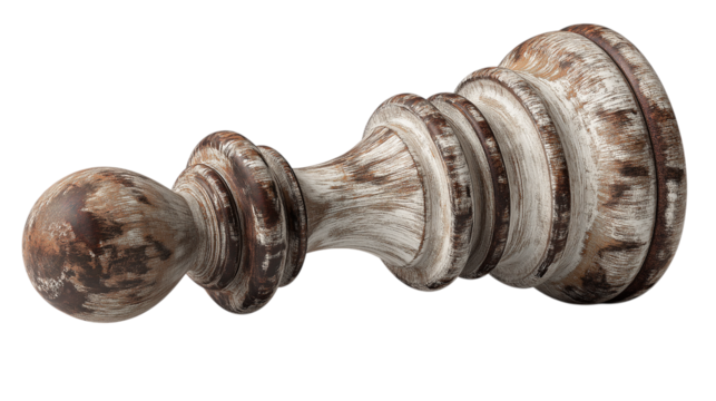 Distressed Wooden Chess Pawn Lying on Checkered Surface