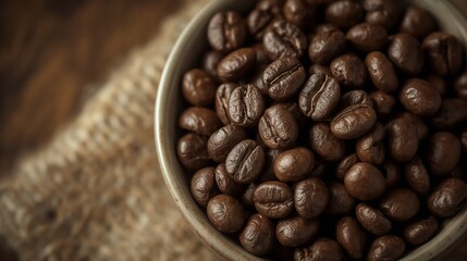 A close-up macro view of roasted Arabica coffee beans with rich brown tones and oily surfaces, highlighting texture, freshness, and aroma, ideal for specialty coffee visuals. 