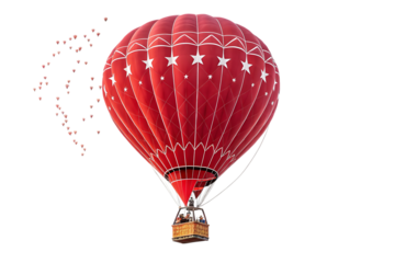 Red hot air balloon aircraft transportation PNG Image