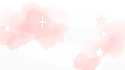 Minimalist watercolor background with pastel pink on white background