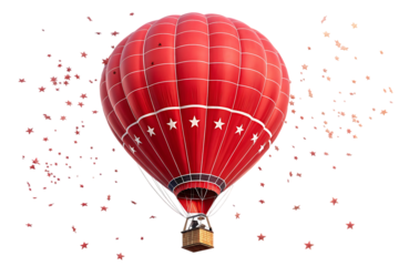 Red hot air balloon aircraft transportation PNG Image