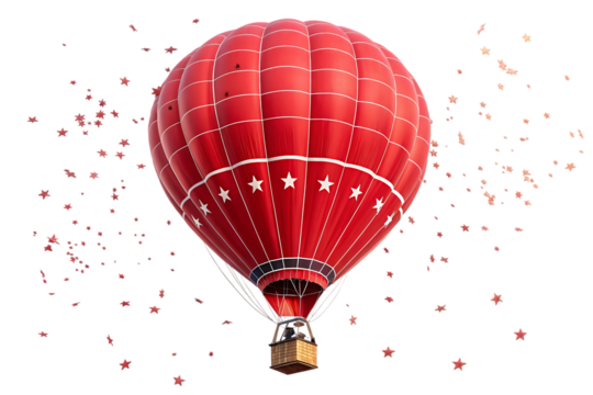 Red hot air balloon aircraft transportation PNG Image - Powered by Adobe