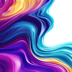 Obraz premium Abstract vibrant swirling liquid shapes in a dynamic, flowing design, featuring a variety of bright colors including purples, blues, and golds