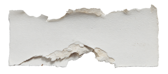 Ripped off white paper strip