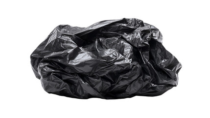 Crumpled Black Plastic Bag Waste Recycling Pollution