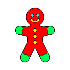 outline vector illustration of a gingerbread man