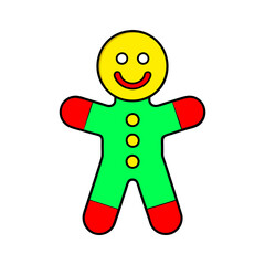 outline vector illustration of a gingerbread man