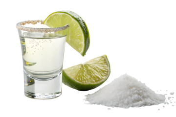 Refreshing tequila shot with lime PNG Image