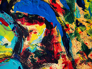 colorful painting abstract acrylic paint texture on canvas, background texture, Modern art pattern. Contemporary art. Artistic canvas.