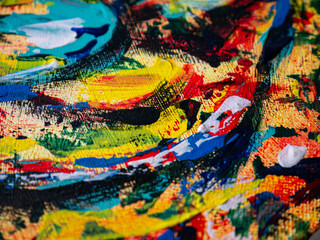 colorful painting abstract acrylic paint texture on canvas, background texture, Modern art pattern. Contemporary art. Artistic canvas.