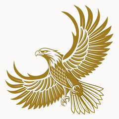 Obraz premium golden eagle with wings